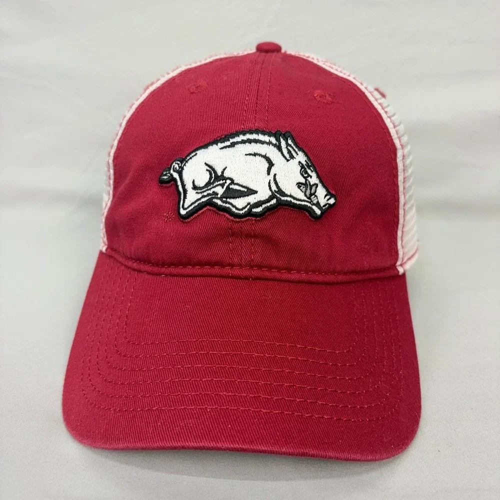 Tailgaten Gear Arkansas Razorbacks Trucker Hat Mens OSFM Red White Mesh Cap